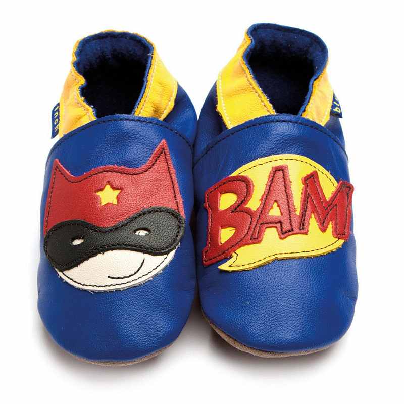 Inch Blue Baby Booties Superhero Blue