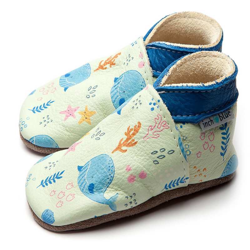 Inch Blue Baby Booties Whale Watch 4031 side