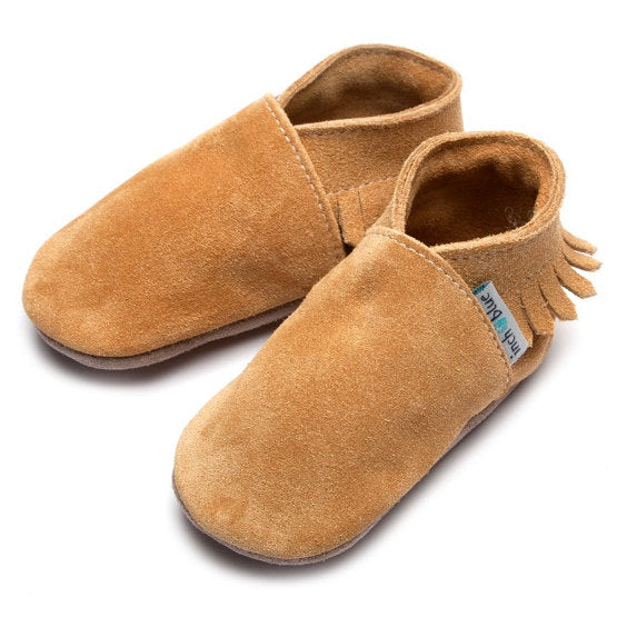 Inch Blue Baby Booties Tan Moccasin side 1