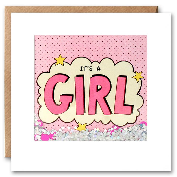 It's A Girl Kapow Shakies Card PK2607