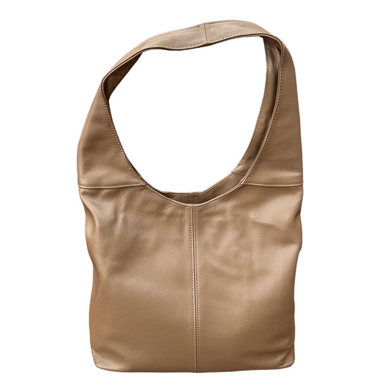 Italian Leather Bella Bag Dark Taupe front