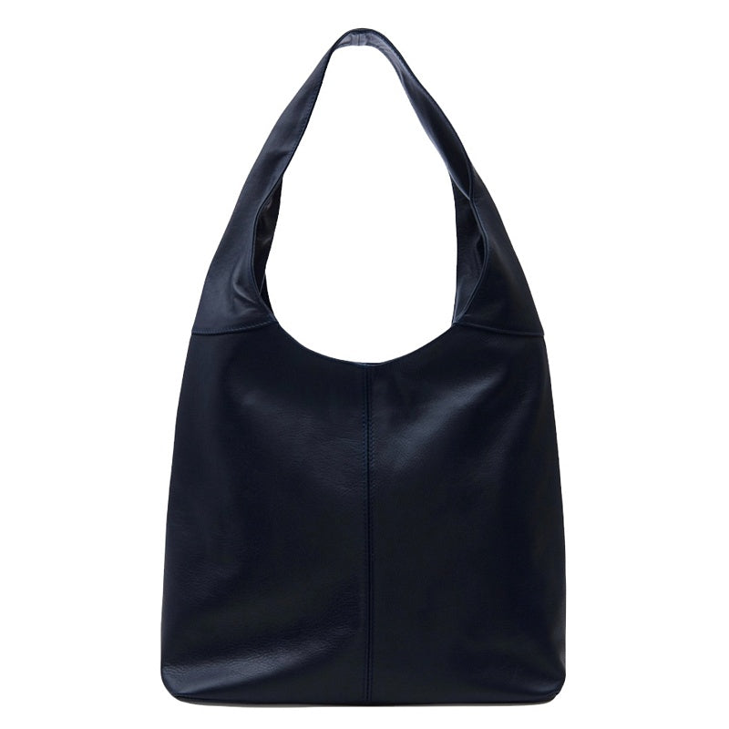 Italian Leather Bella Bag Navy PL259 front