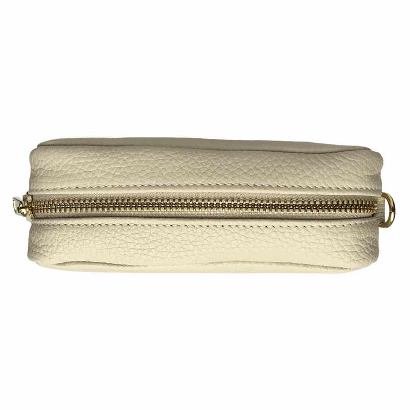 Italian Leather Box Bag Cream top