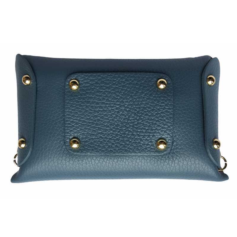 Italian Leather Bumbag Denim Blue back