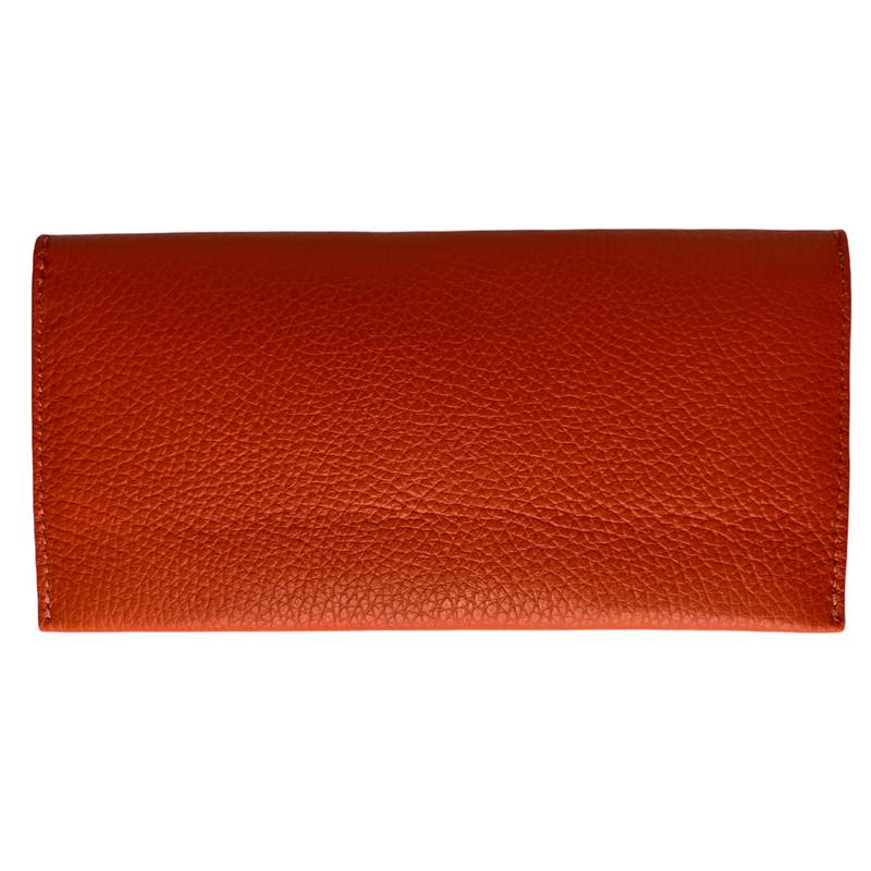 Italian Leather Envelope Purse Burnt Orange PW470 back