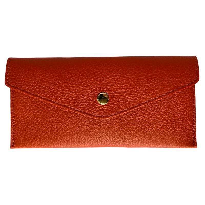 Italian Leather Envelope Purse Burnt Orange PW470 front