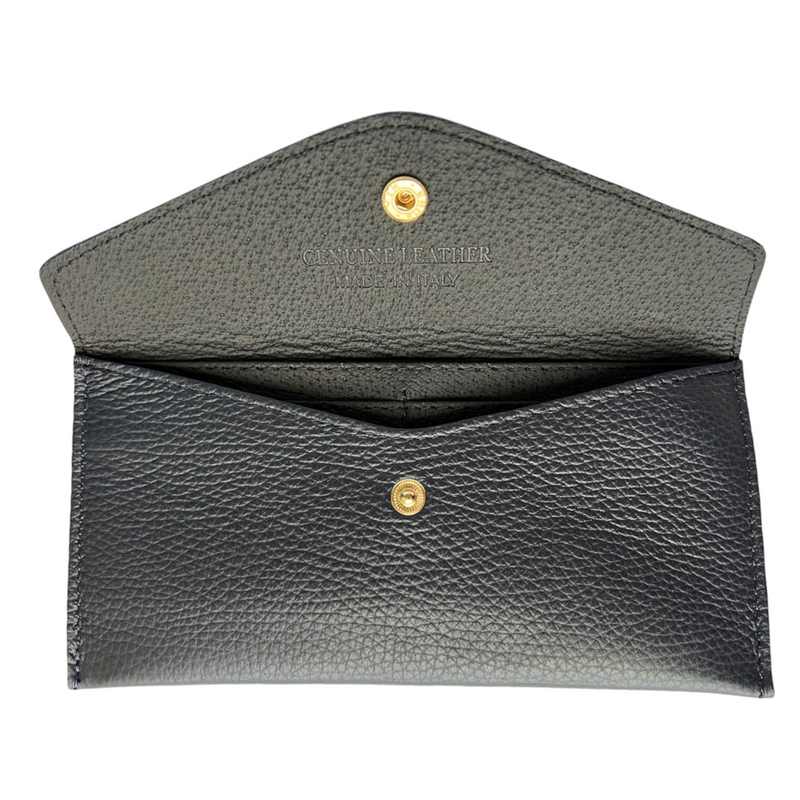 Italian Leather Envelope Purse Navy PW470 open