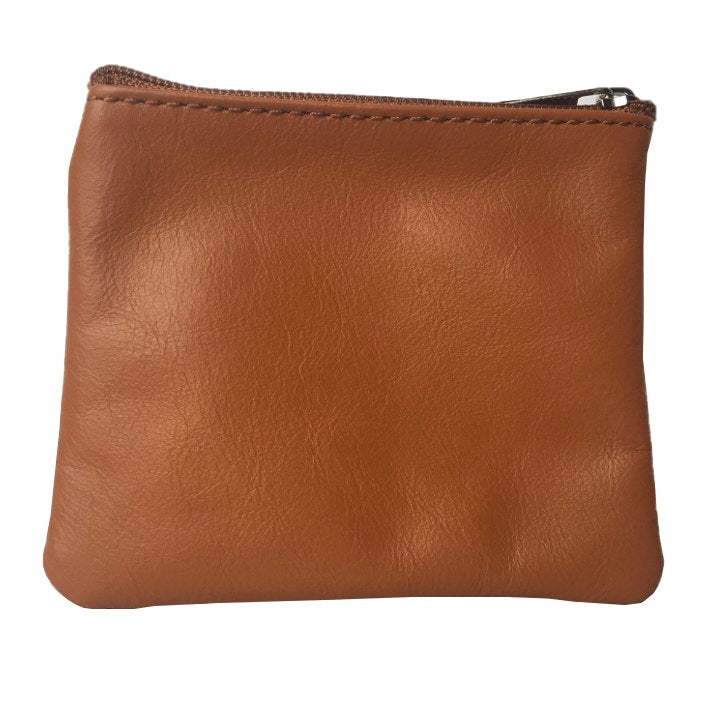 Italian Leather Coin Purse Tan back