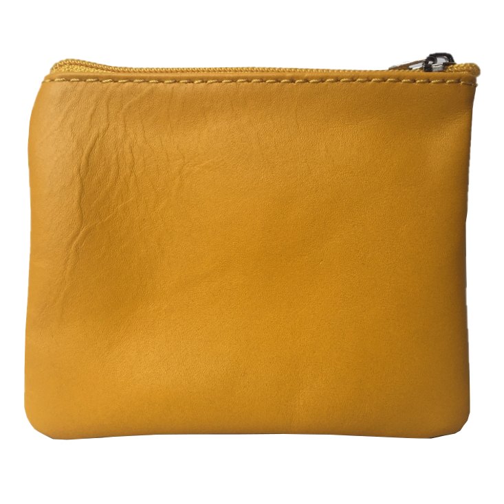 Italian Leather Coin Purse Gorse Yellow back