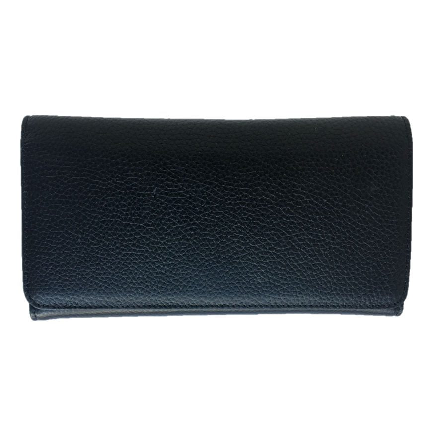 Italian Leather Purse in Black front
