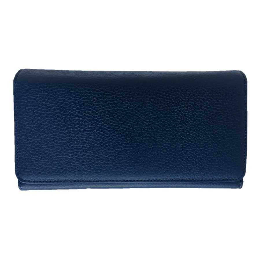 Italian Leather Purse in Dark Sky Navy front