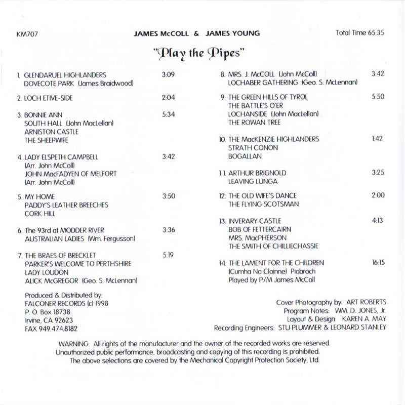 James McColl & James Young Play The Pipes KM707 back