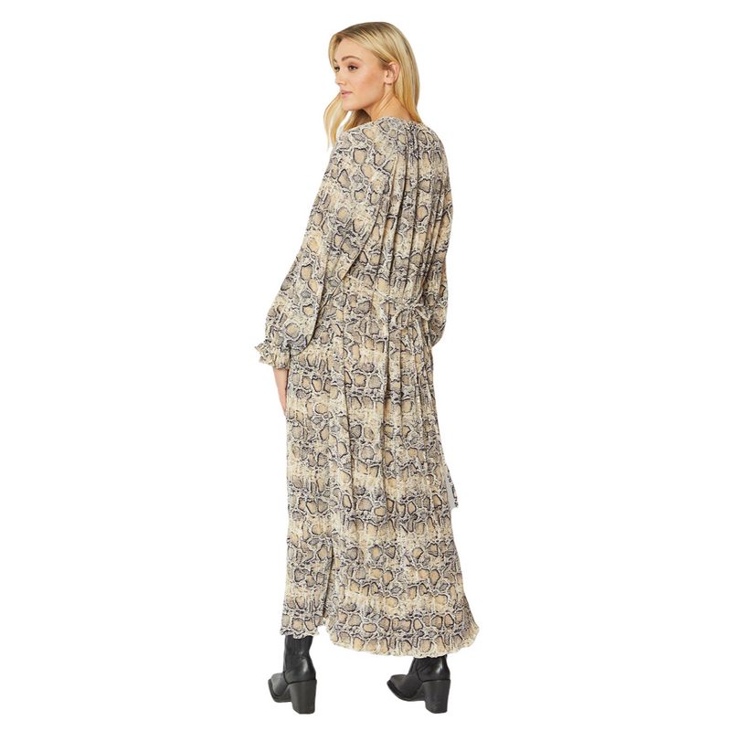 Jayley Fashion Silk Blend Duchess Maxi Dress SLYD33A-02 on model back