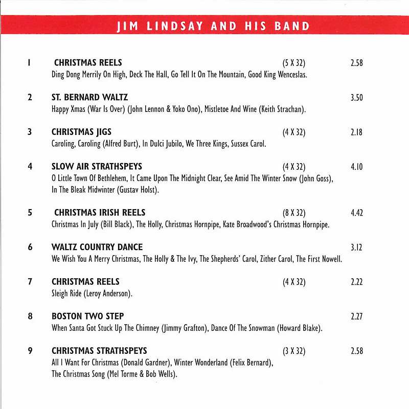 Jim Lindsay & His Scottish Dance Band - Scottish Christmas Dance Party CD track list 1