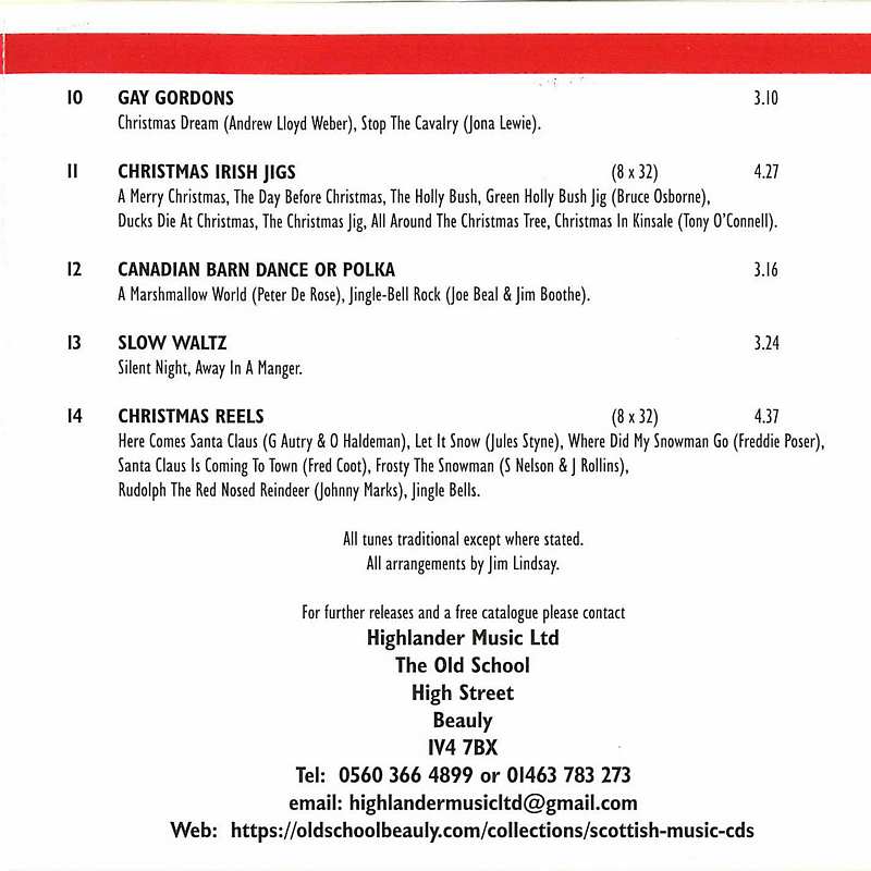 Jim Lindsay & His Scottish Dance Band - Scottish Christmas Dance Party CD track list 2