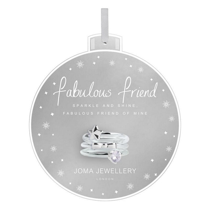Joma Jewellery Baubles Fabulous Friend Adjustable Rings Set of 3 2746 main
