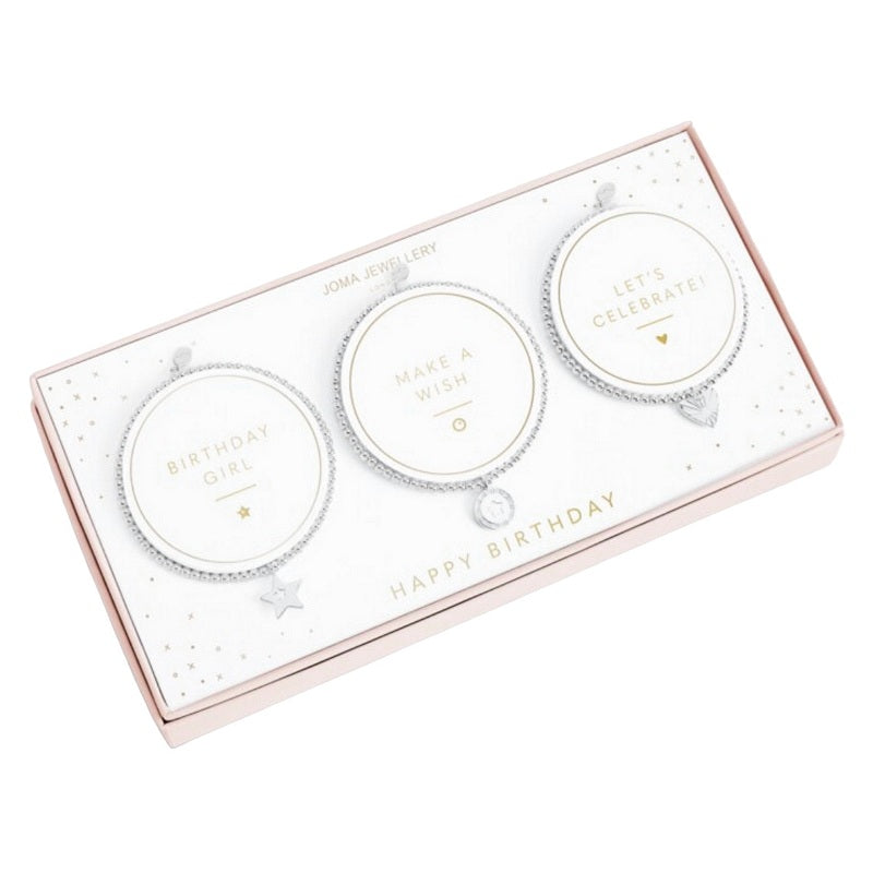 Joma Jewellery Celebration Bracelet Set Happy Birthday 5334 in box