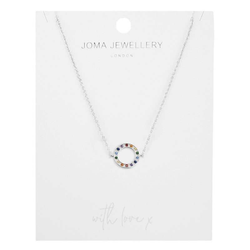 Joma Jewellery Colours Of You Rainbow Necklace 5143 on card
