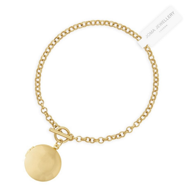 Round Life Locket Bracelet Gold