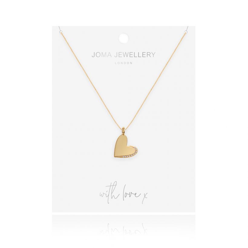 Joma Jewellery Alexis Heart Necklace Gold-plated 3297 on card