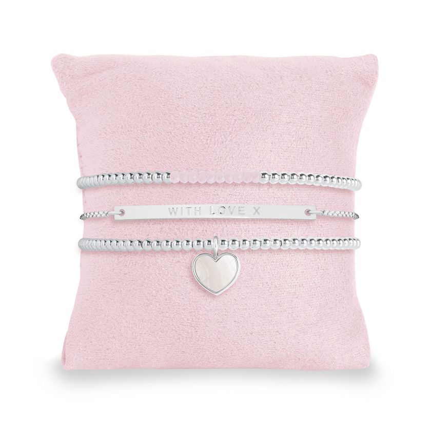 Joma Jewellery Occasion Gift Box Mum In A Million Stacking Bracelets 3526 on cushion