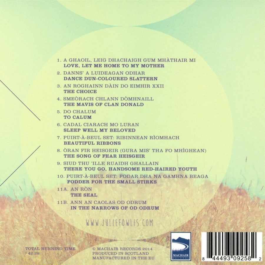Julie Fowlis - Gach Sgeul Every Story MACH003 back cover