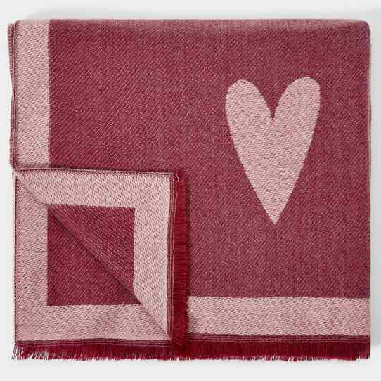 Katie Loxton Blanket Scarf Large Heart Print KLS438 main