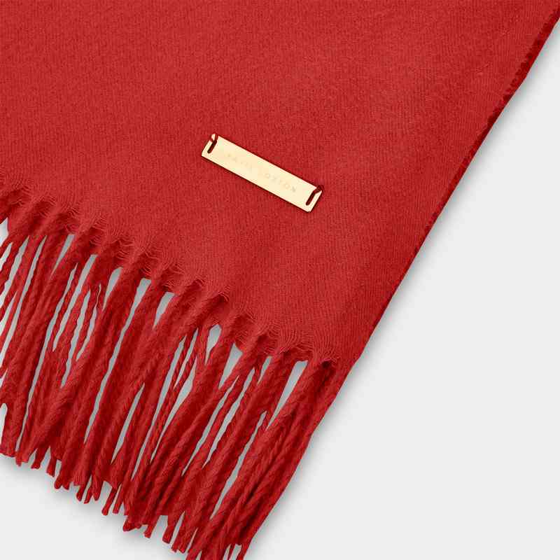 Katie Loxton Blanket Scarf in Red KLS464 fringe