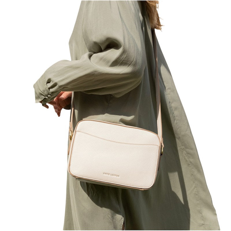 Katie Loxton Cara Crossbody Bag Off White KLB2098 on model