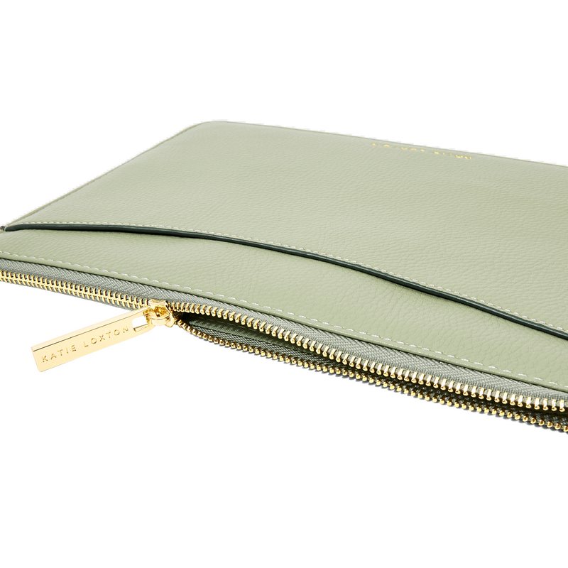 Katie Loxton Cara Pouch in Sage Green KLB2020 zip
