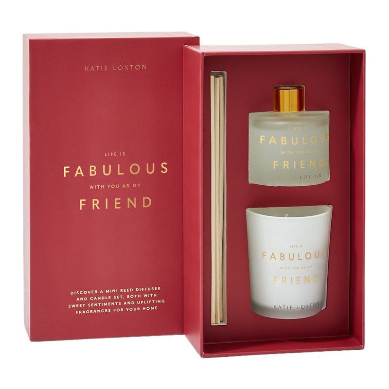 Katie Loxton Champagne & Sparkling Berry Reed Diffuser & Candle Fabulous Friend KLC292 main