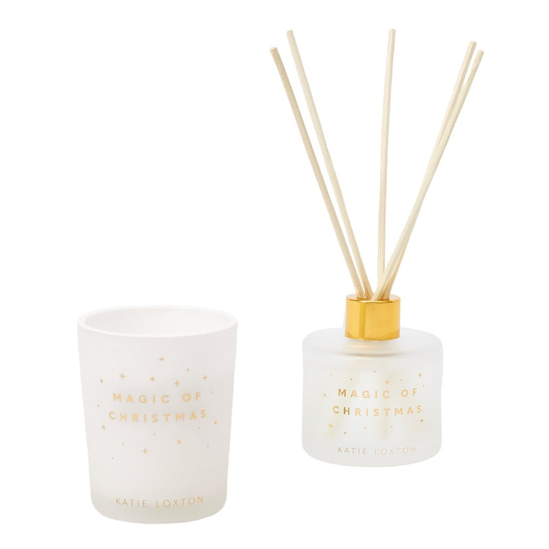 Katie Loxton Cinnamon and Nutmeg Chai Reed Diffuser & Candle Magic Of Christmas KLC283 contents