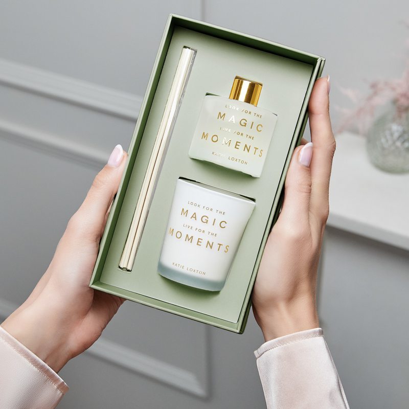 Katie Loxton English Pear & White Tea Reed Diffuser & Candle Magic Moments KLC296 lifestyle