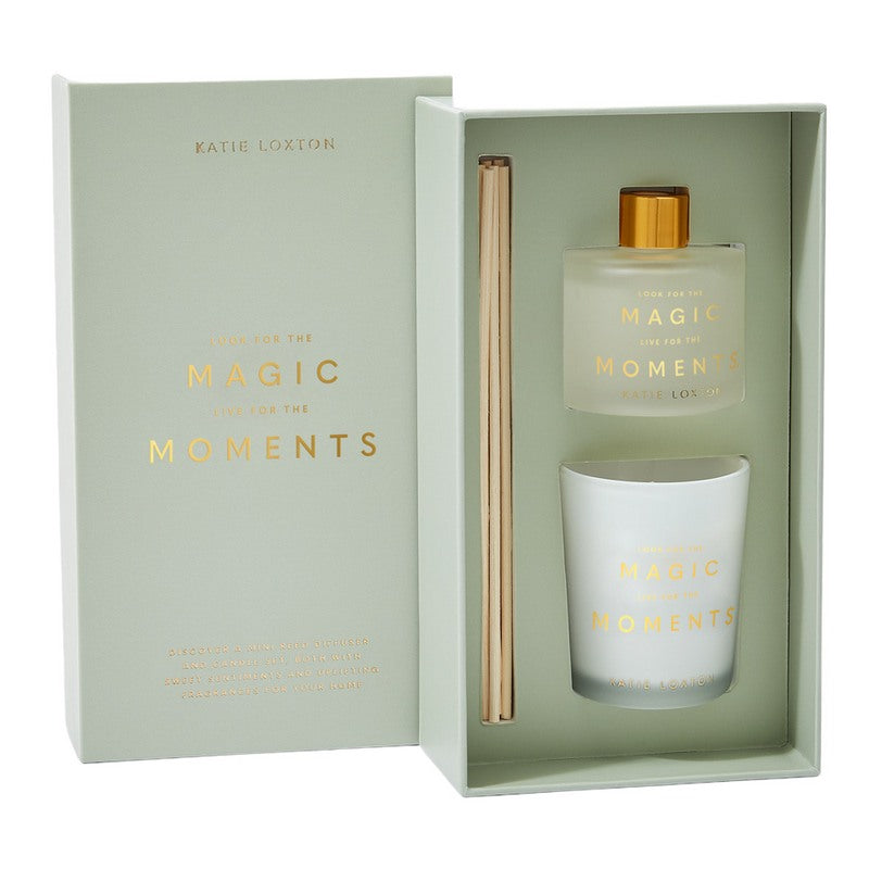 Katie Loxton English Pear & White Tea Reed Diffuser & Candle Magic Moments KLC296 main