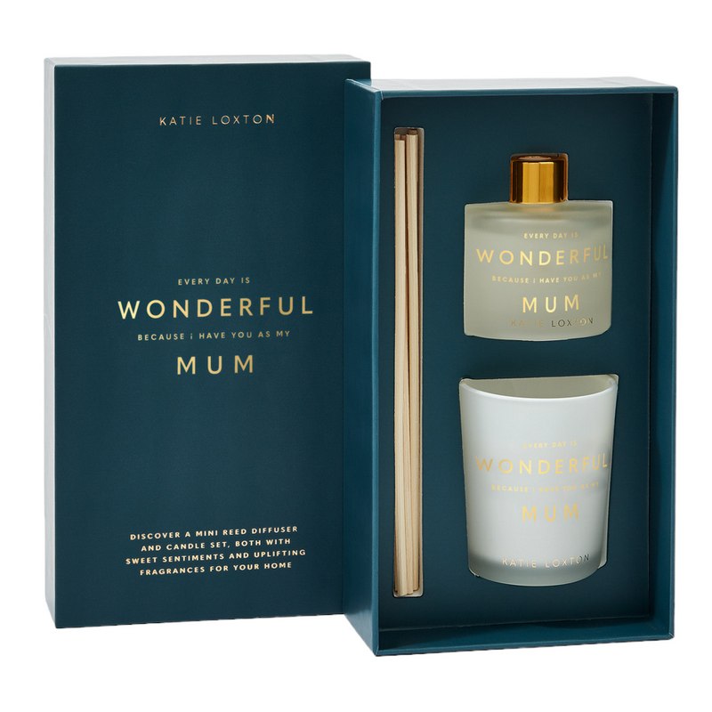 Katie Loxton English Pear & White Tea Reed Diffuser & Candle Wonderful Mum KLC295 main