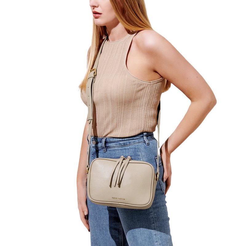 Katie Loxton Isla Crossbody Bag Light Taupe KLB2288 on model