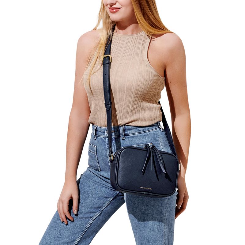 Katie Loxton Isla Crossbody Bag in Navy KLB2290 on model