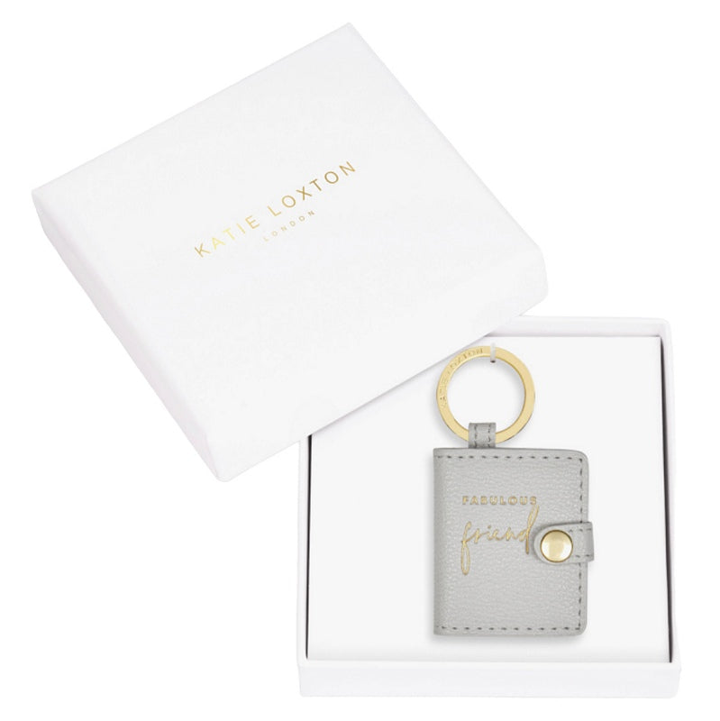Katie Loxton Keyring Photo Wallet Grey Fabulous Friend KLB1660 in box