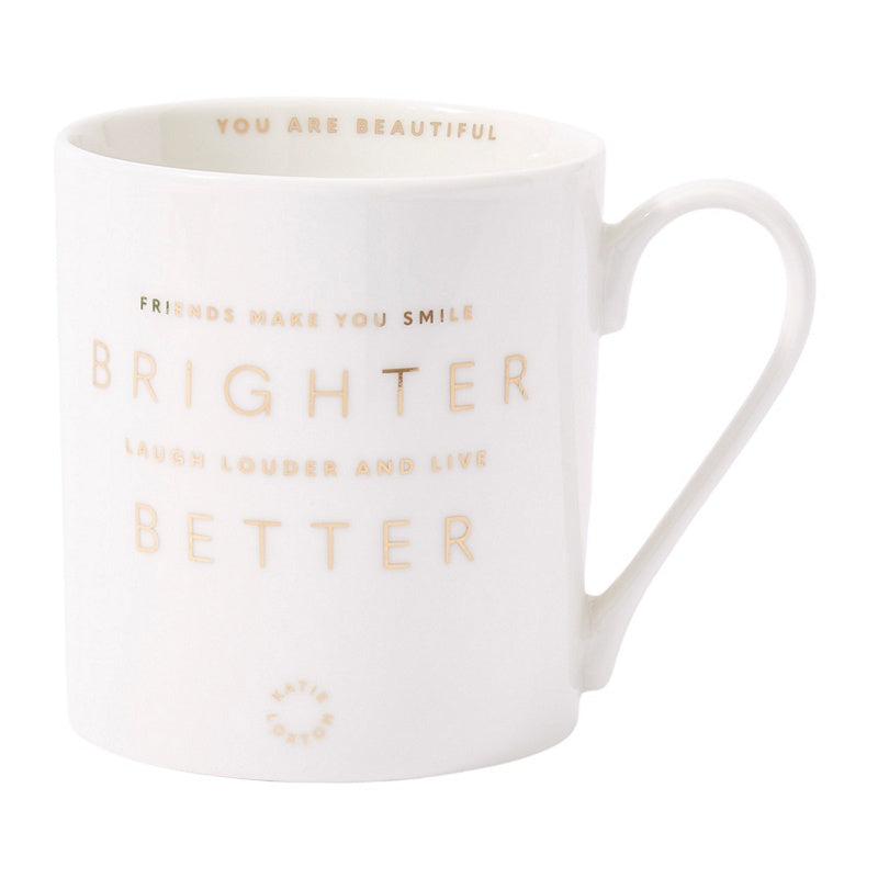 Katie Loxton Porcelain Mug Friends Make You Smile Brighter KLCW106 front