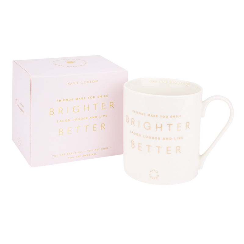 Katie Loxton Porcelain Mug Friends Make You Smile Brighter KLCW106 with box