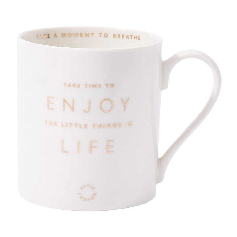 Katie Loxton Porcelain Mug Take Time To Enjoy KLCW103 front