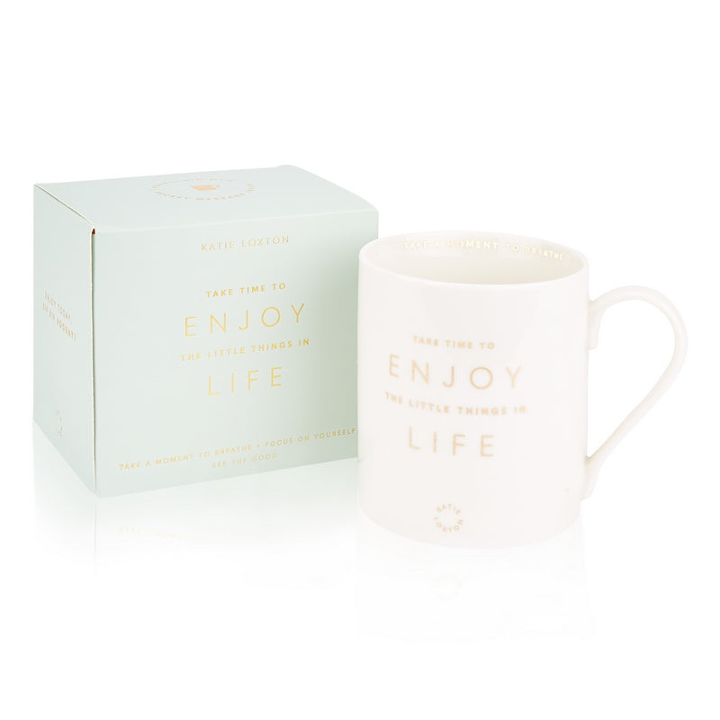 Katie Loxton Porcelain Mug Take Time To Enjoy KLCW103 with box