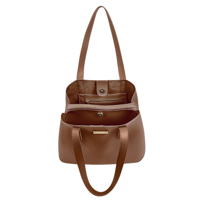 Katie Loxton Riley Shoulder Bag Cognac KLB1515 open