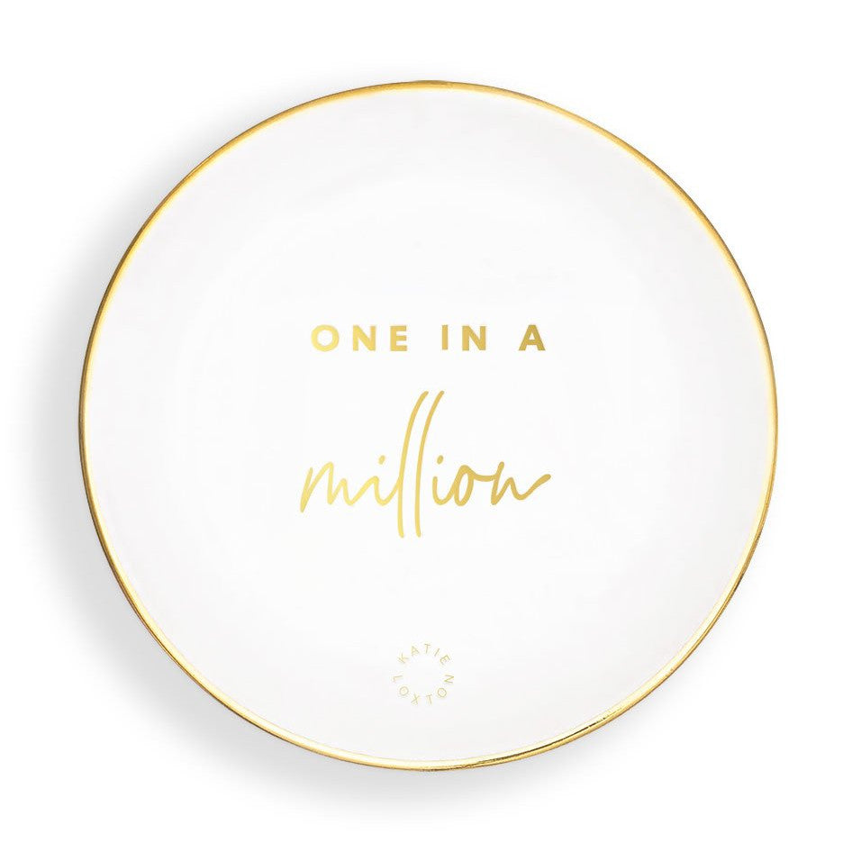 Katie Loxton Round White Trinket Dish One In A Million KLHA043 dish