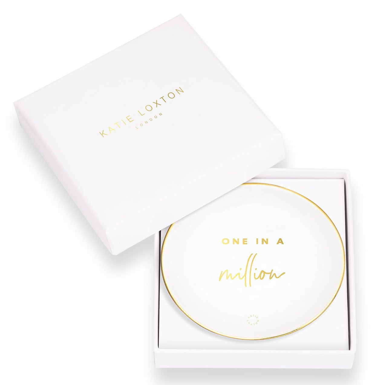 Katie Loxton Round White Trinket Dish One In A Million KLHA043 main
