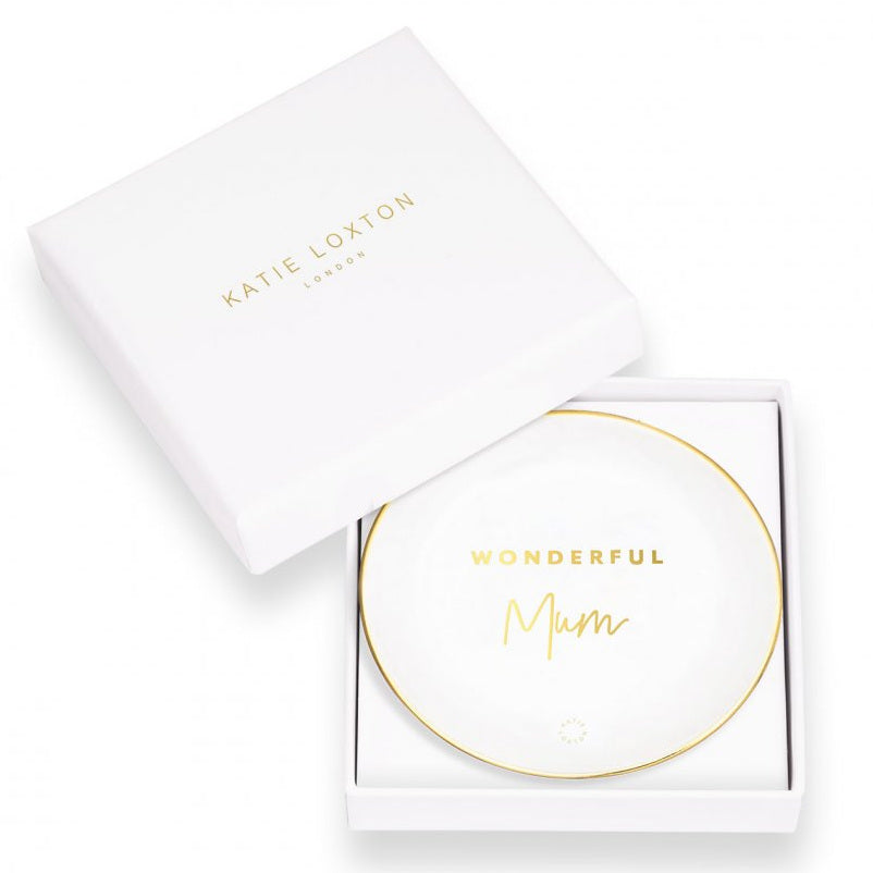 Katie Loxton Round White Trinket Dish Wonderful Mum KLHA042 main