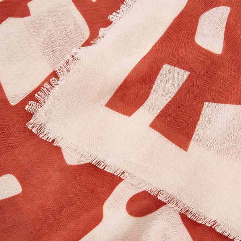 Katie Loxton Scarf Abstract Blocks in Red & Pale Pink KLS425 detail