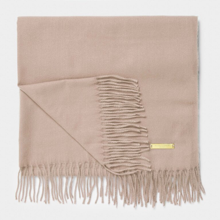 Katie Loxton Thick Plain Scarf Taupe KLS387 folded