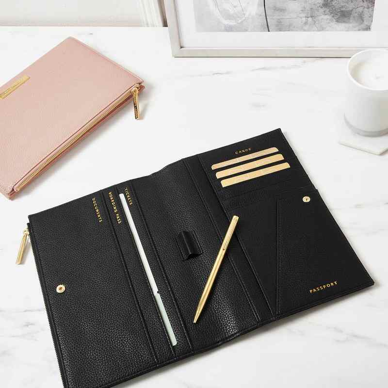Katie Loxton Travel Document Holder in Black KLB2333 lifestyle