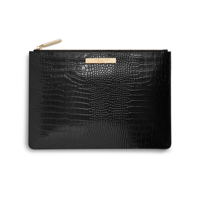 Katie Loxton Celine Croc Luxe Clutch Black KLB623 front